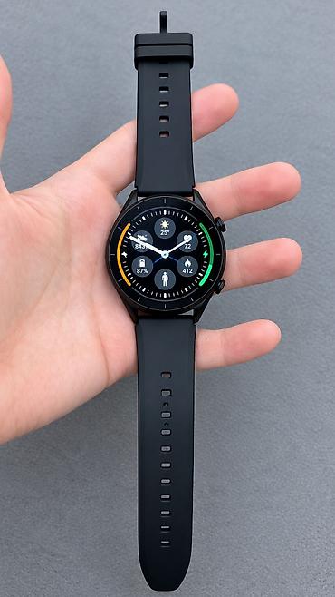 Ağıllı saat Xiaomi Watch S1 – qara rəng, dairəvi korpuslu, dəri