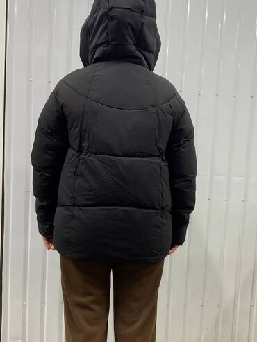 черная куртка зимняя: Пуховик, С капюшоном, L (EU 40), XL (EU 42)