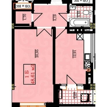 газ 24 двигатель: 1 комната, 48 м², Элитка, 4 этаж, ПСО (под самоотделку)