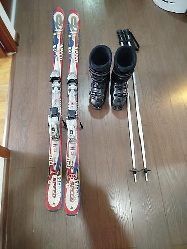 Лыжи: Продаются лыжи 160 ростовка в отличном состоянии с ботинками Salomon — 1