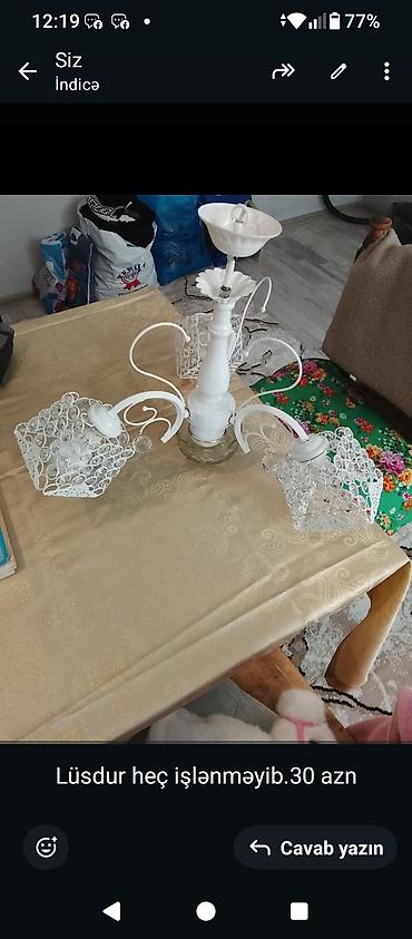 işlənmiş xalça: Çılçıraq, 3 lampa, Metal — 1