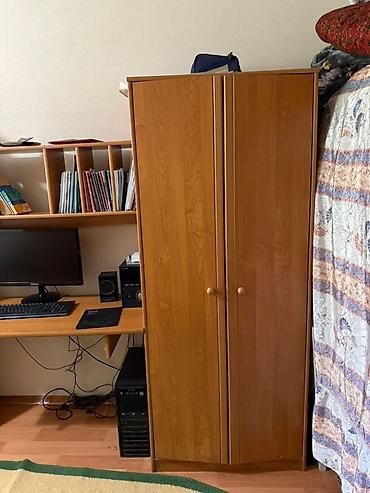 мебельный лист: Модульная стенка для спальни/кабинета в цвете «бук/вишня» (ЛДСП) — 2