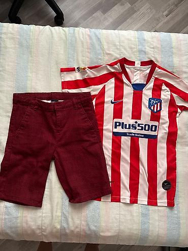 Uşaq dünyası: Uşaq geyim dəsti - Futbolka: Nike brendinin qırmızı-ağ şaquli — 1