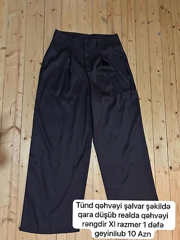 Qadın şalvarı – geniş kəsim, plise ön tikişli. Rəng: tünd qəhvəyi lalafo.az -da Qadın şalvarı – geniş kəsim, plise ön tikişli. Rəng: tünd qəhvəyi