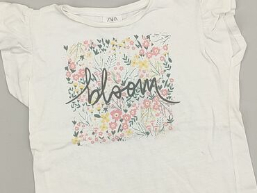 biała letnia sukienka długa: T-shirt, Zara, 5-6 years, 110-116 cm, condition - Good