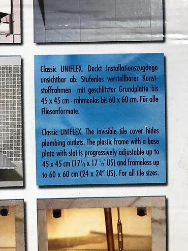 Ostale sanitarije: UNIFLEX Classic – “invisible tile cover” sistem za skriveni pristup — 8