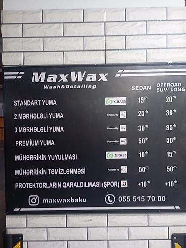 Əməkdaş axtarışı (vakansiyalar): MaxWax Wash & Detailing – avtomobil yuma və detallama xidməti — 1