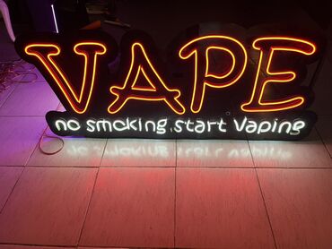 вывеска наружная световая: Məhsul: VAPE neon işıqlı lövhələr Təsvir: - Parlaq neon LED