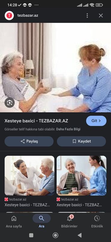 Başqa xidmətlər: Xeste baxıcısı işi axtarıram Xırdalan Binəqədi sultepe ərazisi olsa