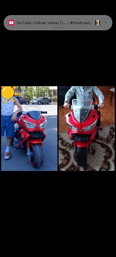 Uşaq dünyası: Uşaq elektrik motosikleti – qırmızı rəngdə, yeni- istifadə olunmamış — 1
