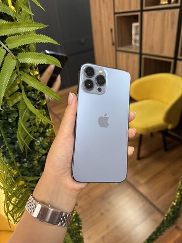 титан алмашам: IPhone 13 Pro Max, Колдонулган, 256 ГБ, Blue Titanium, Куту, 79 %