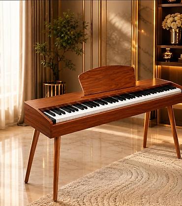 piano şekilleri: Elektro Pianino Qəhvəyi rəngli 88 klaviş tam oktava Pianino səslidir 4 — 8