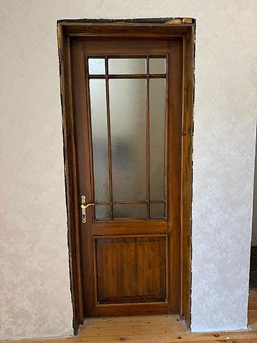 5 15 taxtalar: Taxta interyer qapısı – şüşəli dizayn - Material: təbii ağac (taxta — 1