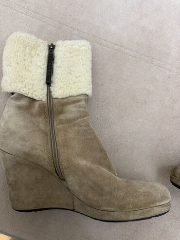 Çəkmələr: Qısaboğaz, Ölçü: 37, rəng - Bej, İşlənmiş — 6