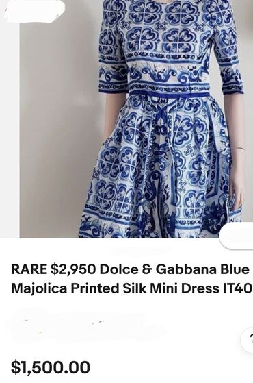 Haljine: Dolce & Gabbana S (EU 36), bоја - Svetloplava, Večernji, maturski, Kratkih rukava — 8
