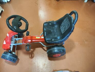 детские машинки для картинга: Uşaq üçün pedallı go-kart - Rəng: qırmızı/qara - Sürmə sistemi: ön