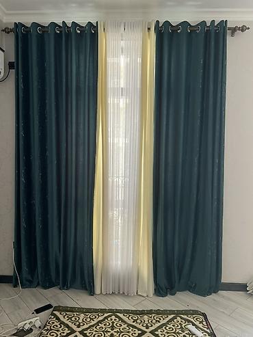 bed sheets: Комплект штор, С тюлем в комплекте, Готовое изделие, Б/у, Для зала — 2