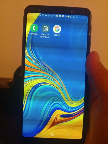 чач алгыч машинка: Samsung Galaxy A7, Б/у, 64 ГБ, цвет - Синий, 2 SIM, eSIM, 1 SIM