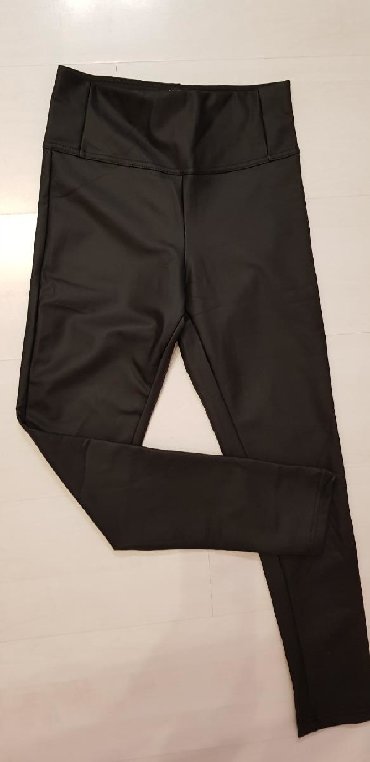 pantalone od somota zenske: Faux leather, color - Black, Single-colored