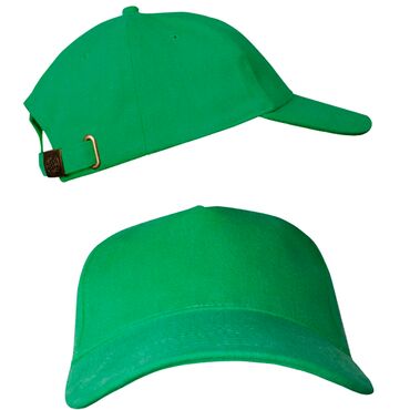 Маски, очки: Бейсболка на липучке (зеленый) (КЕП002) Классическая пятиклинная