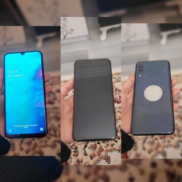 ucuz telefon satisi: Samsung A50, 64 ГБ, цвет - Синий, Гарантия, Сенсорный, Отпечаток пальца