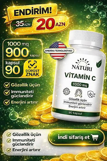 ağ sarucka: Naturi Vitamin C – 1000 mq, 90 kapsul Məhsul təsviri: - Amerika — 1