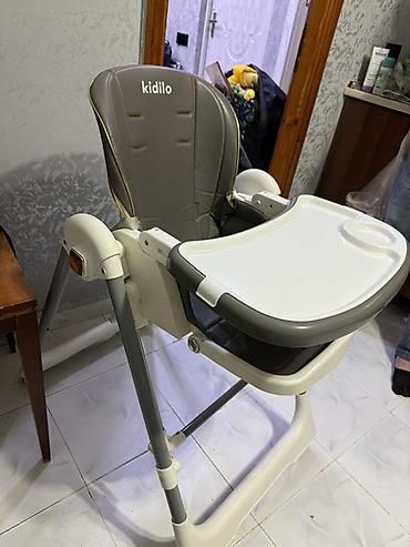 Столы для кормления: Kidilo uşaq yemək stulu - Rəng: boz/boz-ağ kombinasiyası - — 2
