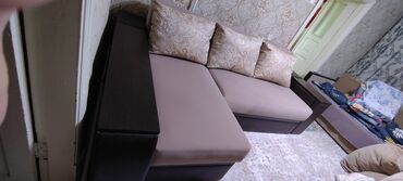 диван цена: Модульный диван, цвет - Бежевый, Б/у