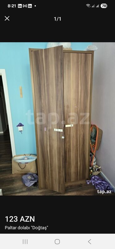 Dolablar: Açılan, 2 qapılı Düz dolab, Qarderob, paltar dolabı