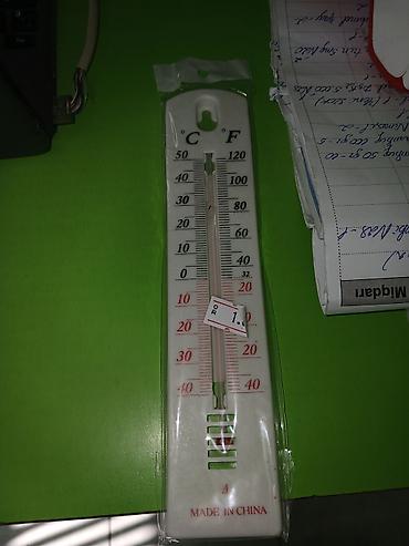 Градусники, тепловизоры: Divar tipli analoq termometr - Temperatur göstəricisi: həm Selsi — 3