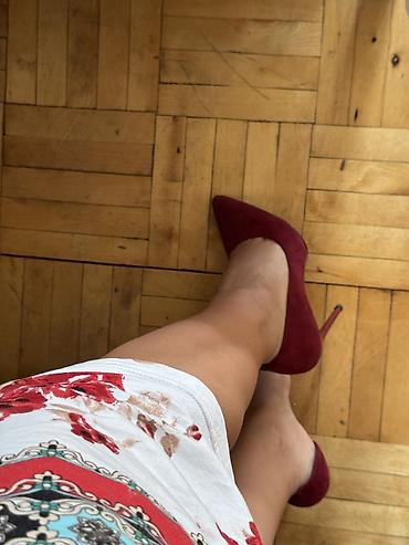 ayaggabı: Bordo rəngdə klassik stiletto qadın ayaqqabısı - Model: sivri — 5
