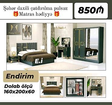 Yataq otağı dəstləri: Yataq mebel dəstləri 1) Dəst 1 – Ağ-qızılı dizayn - Tərkibi: 4 qapılı — 19