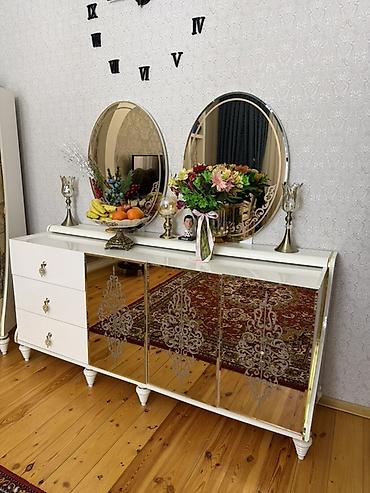 samdamlar: Zövqlü qonaq otağı üçün vitrin və bufet dəsti - Rəng: ağ-krem — 2