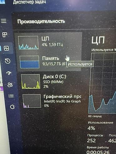 Другие комплектующие: I7-1355U 10/12 Ram 16gb Ssd 512gb Батарея 3саат Цена 33000сом — 7