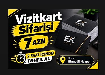 reklam plakatı: Vizitkart Sifarisi tez bir zamanda tehfil veririk Hazir olma muddeti 2 — 1