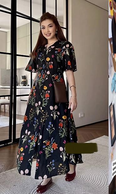 z maxi: Платье макси с цветочным принтом Zara размер L . - Цвет: глубокий — 6