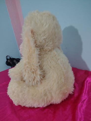 mini toy pudel: Böyük ölçülü plyuş it oyuncağı - Rəng: krem/bej - Material: yumşaq — 4