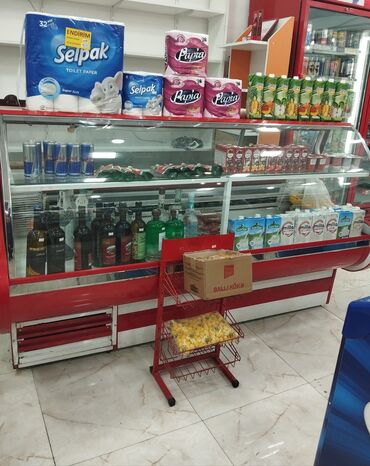 Popkorn aparatları: Marketlər uçun vitrin soyuducu satilir. Olcu 2m. İşləkdir. Hal