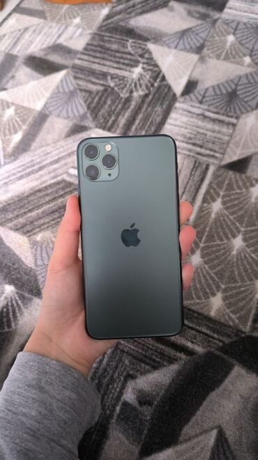 i phone 11 pro max price in kyrgyzstan: IPhone 11 Pro Max, Б/у, 256 ГБ, Зеленый, Защитное стекло, 79 %