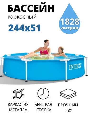 надувные бассейны для детей: Бассейн Intex 1828L Каркасный бассейн Intex Metal Frame 244×51 см