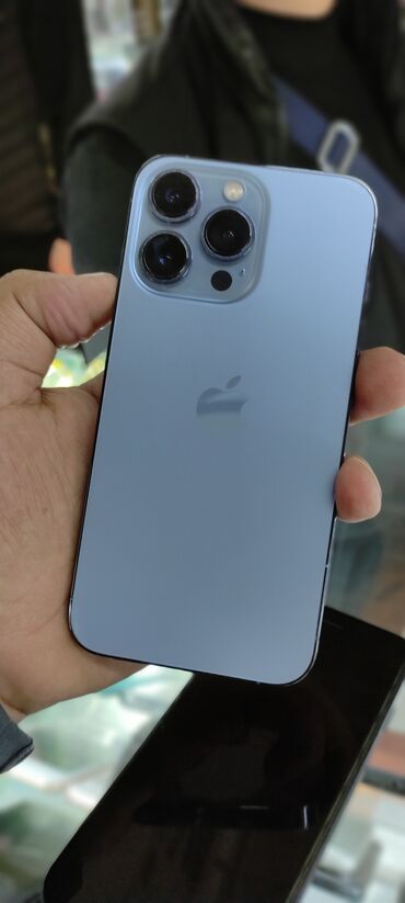 раскладные телефоны: IPhone 13 Pro, Б/у, 512 ГБ, Sierra Blue, Защитное стекло, Чехол, 93 %