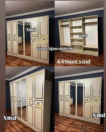 Paltar dolabları, qarderoblar: Geyim dolabları – müxtəlif modellər və ölçülər 1) 4 qapılı güzgülü — 69