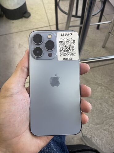 iphone 13 128gb бишкек: IPhone 13 Pro, Колдонулган, 256 ГБ, Pacific Blue, Коргоочу айнек, Каптама, Бөлүп төлөө менен, 92 %