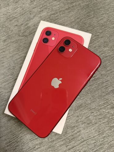 Apple iPhone: IPhone 11, 128 GB, Qırmızı, Simsiz şarj, Face ID