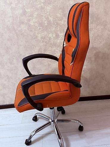 komfort mebel: Portativ təkərli oyun/ofis kreslosu – narıncı-qara dizayn - Yüksək — 4