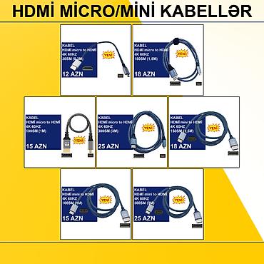 kompüter barter: HDMİ Micro/Mini Kabellər ⭐HDMİ micro to HDMİ 0,3m 4K 60HZ – 12 AZN — 1