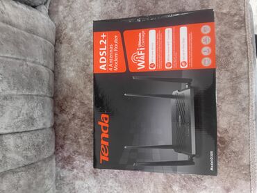 Masaüstü kompüterlər və iş stansiyaları: Tenda markalı ADSL2+ modem router, optimal Wi-Fi əhatə dairəsi təmin