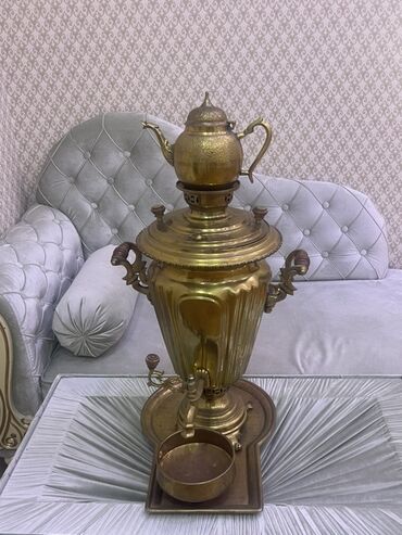 ev soyducusu: Brass samovar dəsti - Material: cilalanmış mis/pirinç korpus