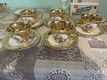 similac gold 2: Çay dəsti, rəng - Qızılı, Keramika, 6 nəfərlik — 3