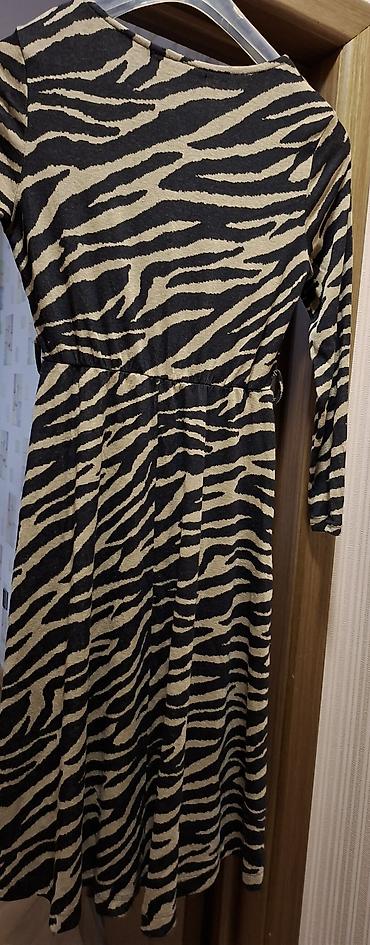 Qadın geyimləri: Zebra naxışlı uzun don - Brend: Samdan - Rəng: Qara-bej zebra print - — 2